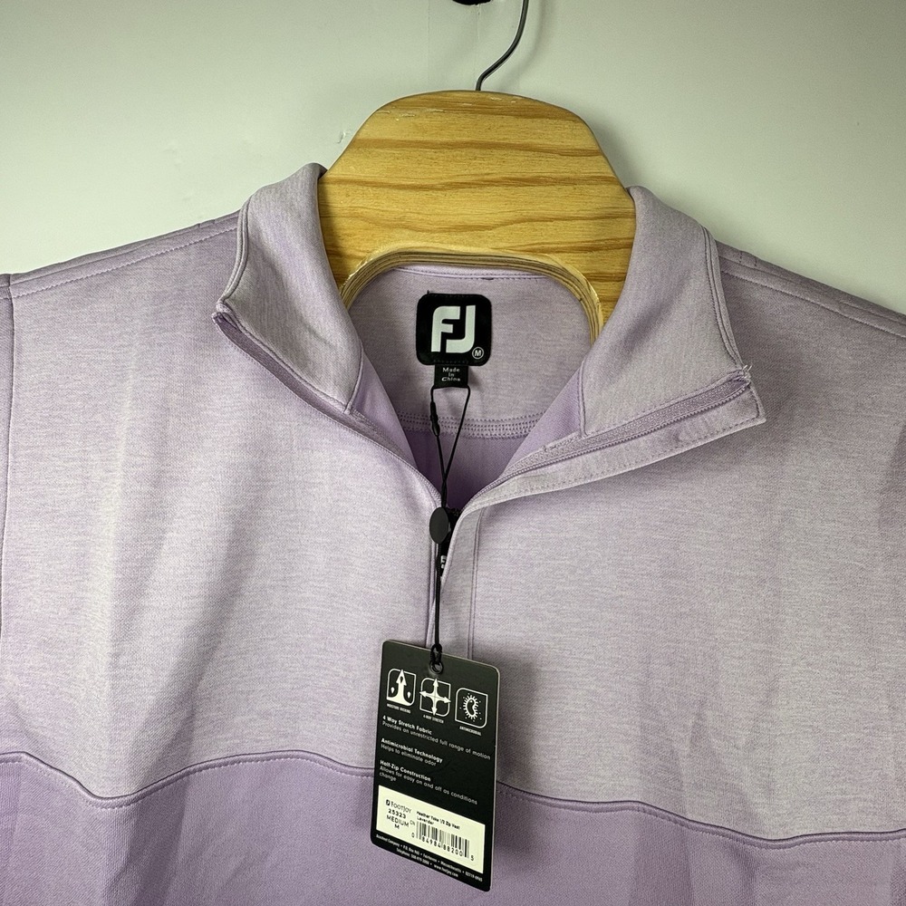 NWT FootJoy‎ Men's Heather Yoke 1/2 Zip Vest Size Medium Lavender Purple Golf